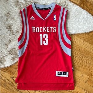 Adidas Hardin Rockets Jersey with Gray Stripes